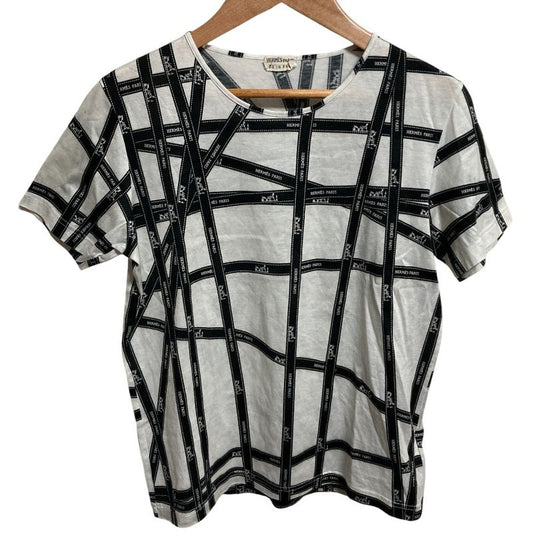Hermes Margiela Period Bolduc Ribbon Print Short Sleeve Cut and Sewn T-Shirt XS