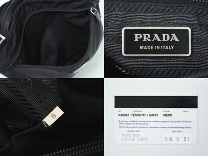 Authentic Prada Tessuto Shoulder Bag Pochette Nylon Black Va0563 Tessuto Bag