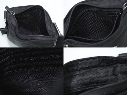 Authentic Prada Tessuto Shoulder Bag Pochette Nylon Black Va0563 Tessuto Bag