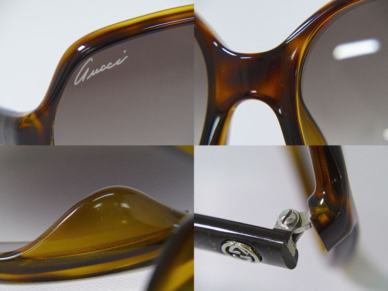 Authentic Gucci Interlocking G Glitter Sunglasses Plastic Brown Gg3636 F S