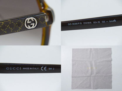 Authentic Gucci Interlocking G Glitter Sunglasses Plastic Brown Gg3636 F S