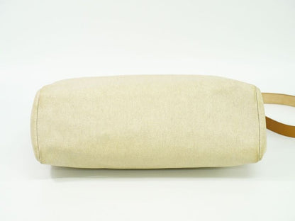 Authentic Hermes Herbag MM Toile Ash 2WAY Shoulder Bag Handbag □E Engraved