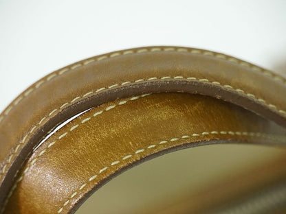 Authentic Prada Logo Jacquard Tote Handbag Canvas Beige Brown Bag Pre-owned