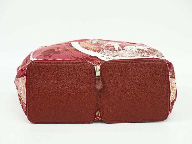 Object Hermes Silky Pop Folding Eco Bag Tote Bag Silk Leather Bordeaux Silky