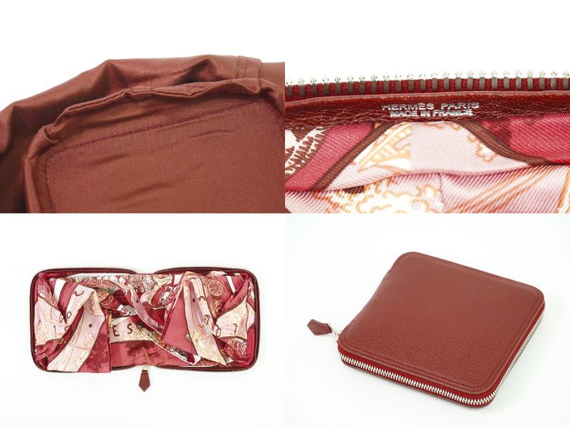 Object Hermes Silky Pop Folding Eco Bag Tote Bag Silk Leather Bordeaux Silky