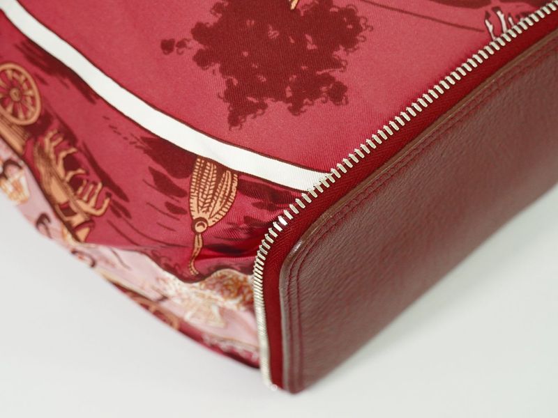 Object Hermes Silky Pop Folding Eco Bag Tote Bag Silk Leather Bordeaux Silky