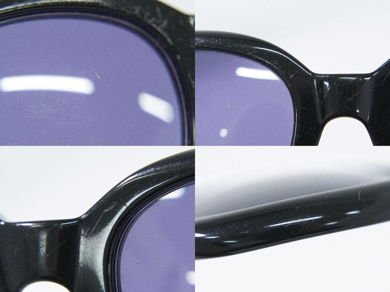 Authentic Chanel Logo Sunglasses Eyewear Plastic Black Blue 05247 94305 Glasses