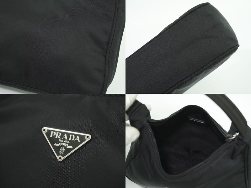 Authentic Prada Nylon Handbag Pouch Black Bag Pre-owned [follow-up Discount