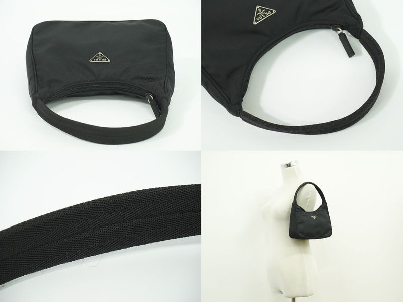 Authentic Prada Nylon Handbag Pouch Black Bag Pre-owned [follow-up Discount