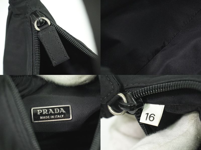 Authentic Prada Nylon Handbag Pouch Black Bag Pre-owned [follow-up Discount