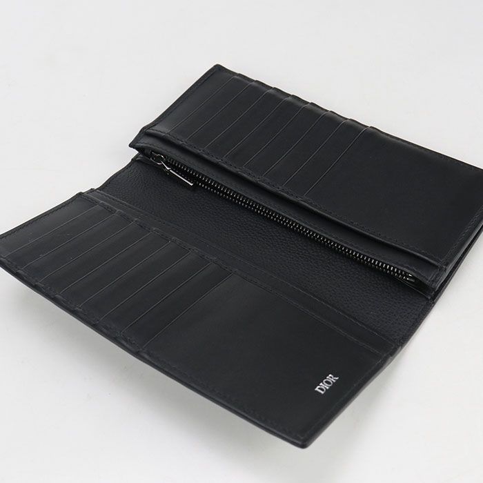 DIOR Gravity 2esbc002flg_h00n Long Wallet Bifold Leather Men's