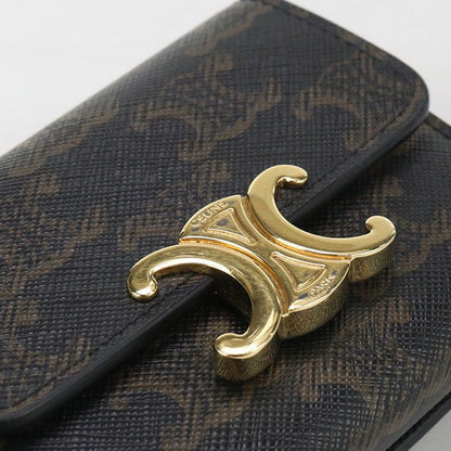 Celine 10i652ds3.04lu Trifold Wallet Triomphe Canvas Scuff Deuce