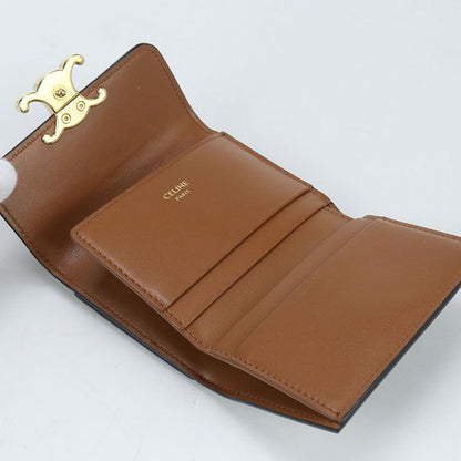 Celine 10i652ds3.04lu Trifold Wallet Triomphe Canvas Scuff Deuce