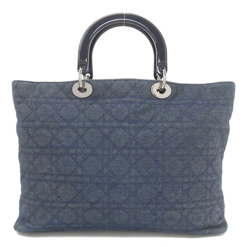 Christian DIOR Lady Dior Handbag Denim Women's