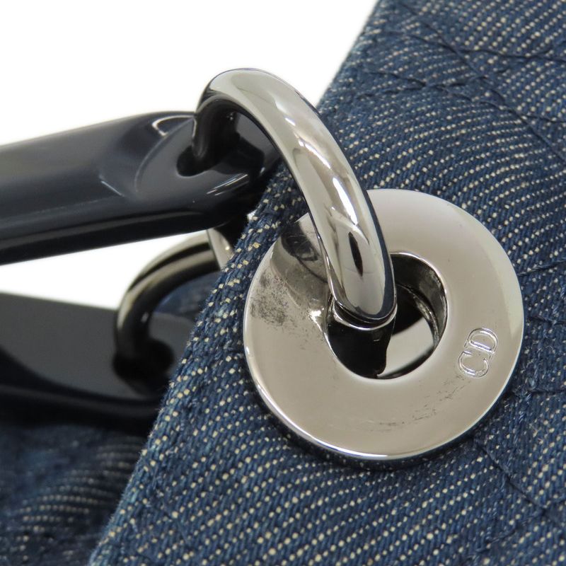 Christian DIOR Lady Dior Handbag Denim Women's