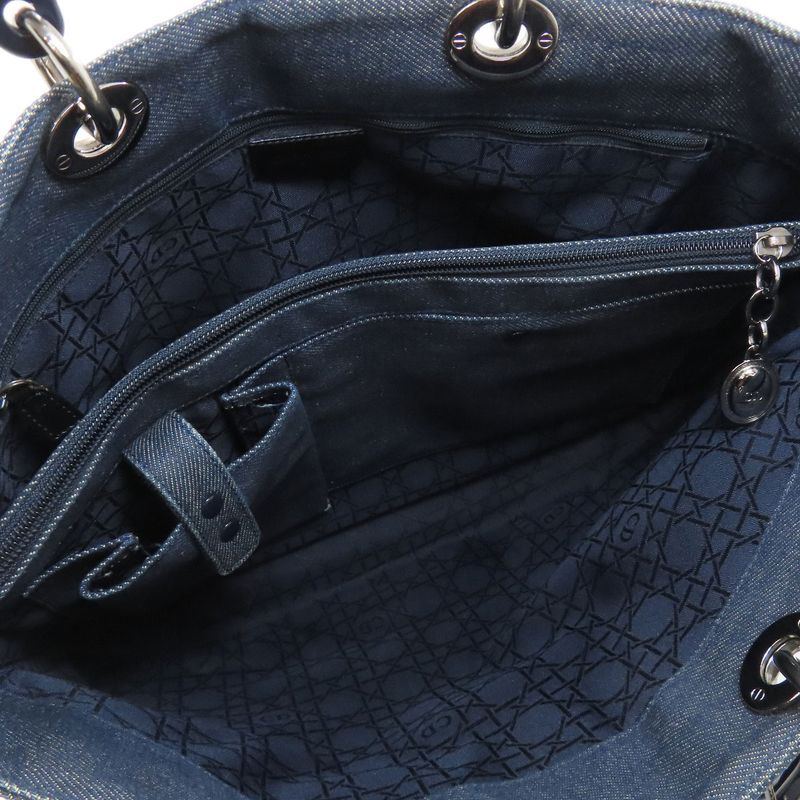Christian DIOR Lady Dior Handbag Denim Women's
