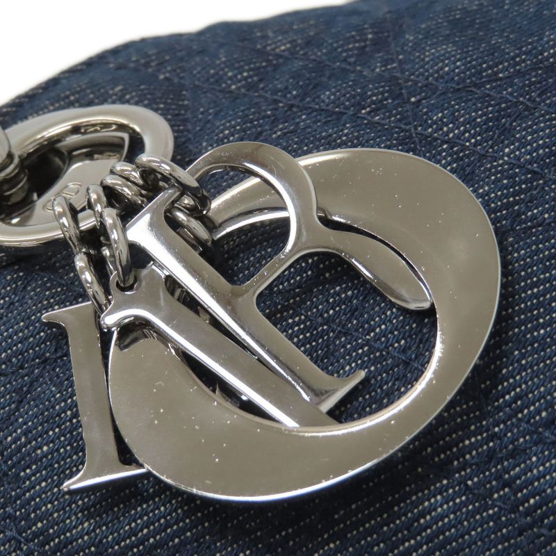 Christian DIOR Lady Dior Handbag Denim Women's