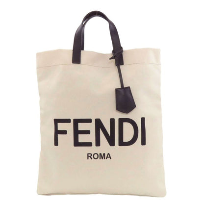 Fendi Logo Handbag Canvas Women