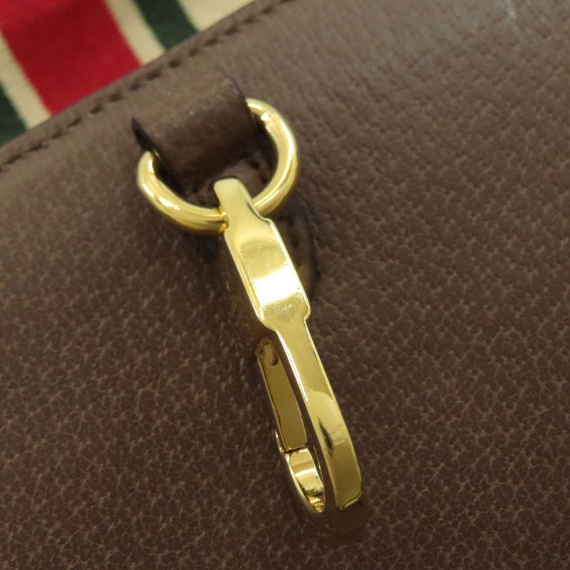 Gucci 657422 Sherry Line For Double Tote 2WAY Handbag Canvas Women