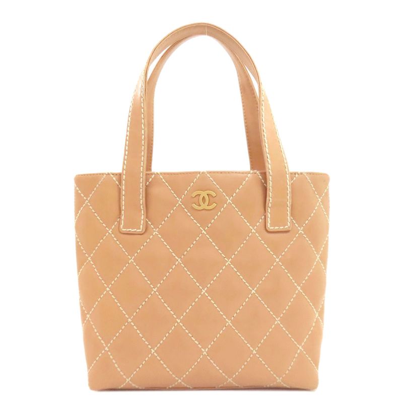 Chanel A18126 Wild Stitch Gold Hardware Tote Bag Calf Women