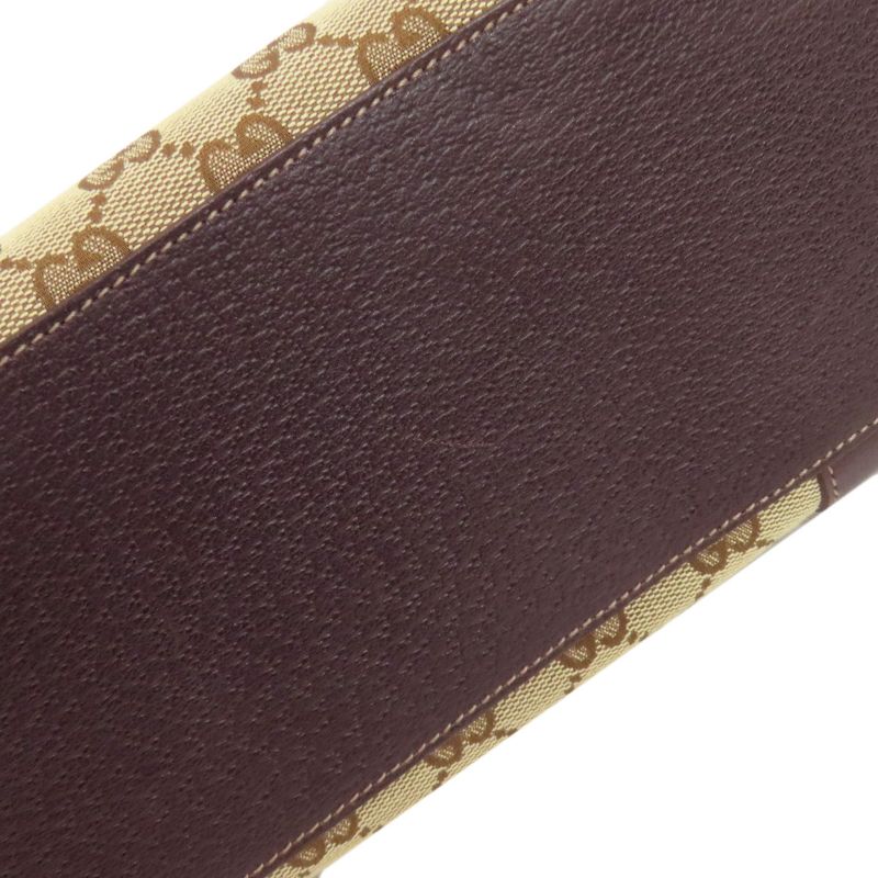 Gucci 141470 GG Tote Bag Canvas Leather Women