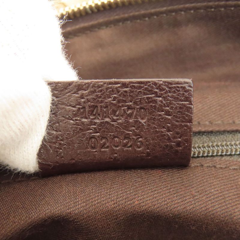 Gucci 141470 GG Tote Bag Canvas Leather Women