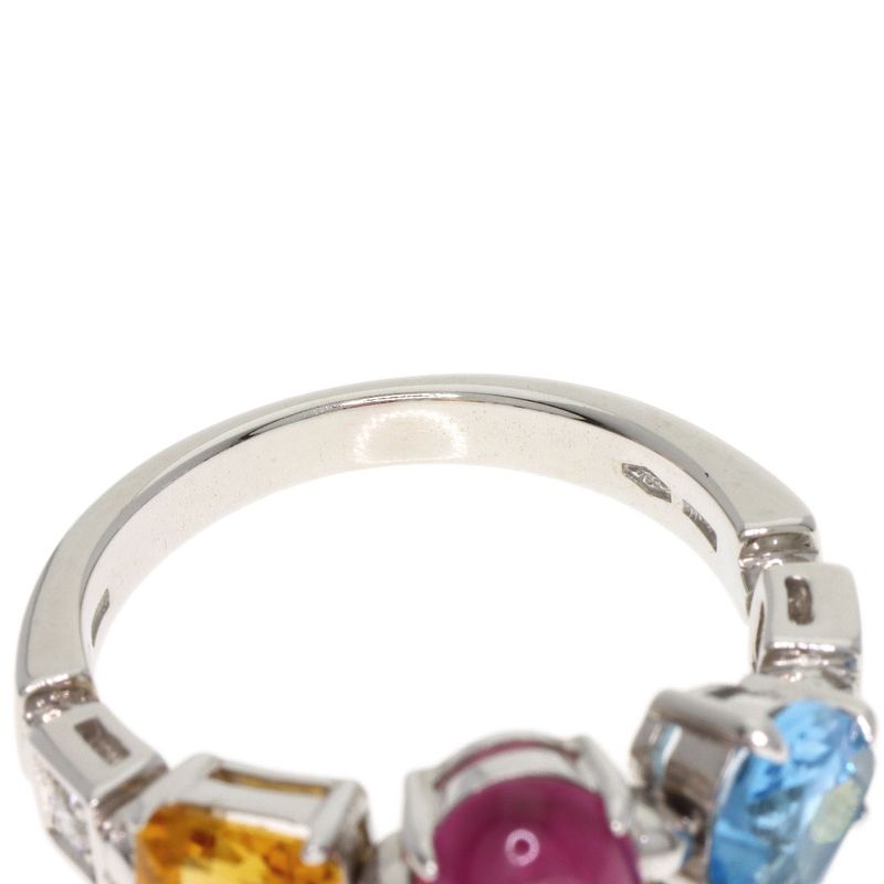 Bvlgari Bulgari Allegra Multi-colored Stone Ring - 18K White Gold Ladies