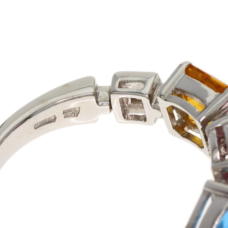 Bvlgari Bulgari Allegra Multi-colored Stone Ring - 18K White Gold Ladies