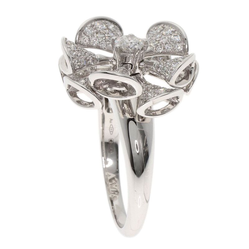 Bvlgari Bulgari DIVA Dream Flower Diamond Ring And Ring 18K White Gold Ladies