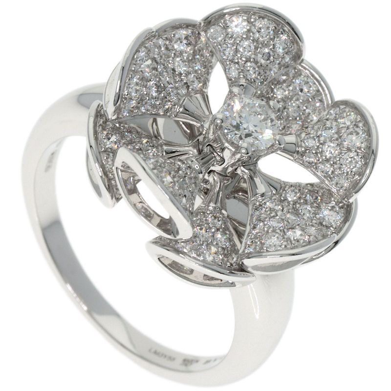 Bvlgari Bulgari DIVA Dream Flower Diamond Ring And Ring 18K White Gold Ladies