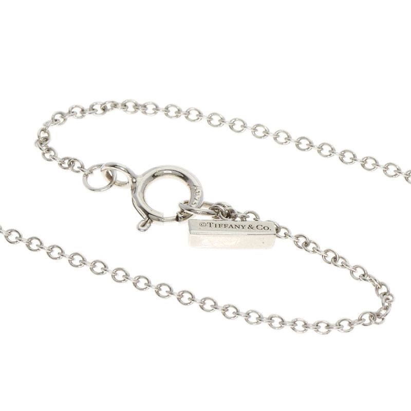 Tiffany & Co T TWO Circle Turquoise Necklace 18K White Gold Ladies