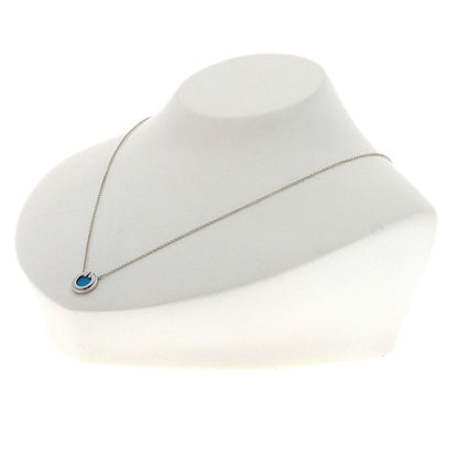 Tiffany & Co T TWO Circle Turquoise Necklace 18K White Gold Ladies