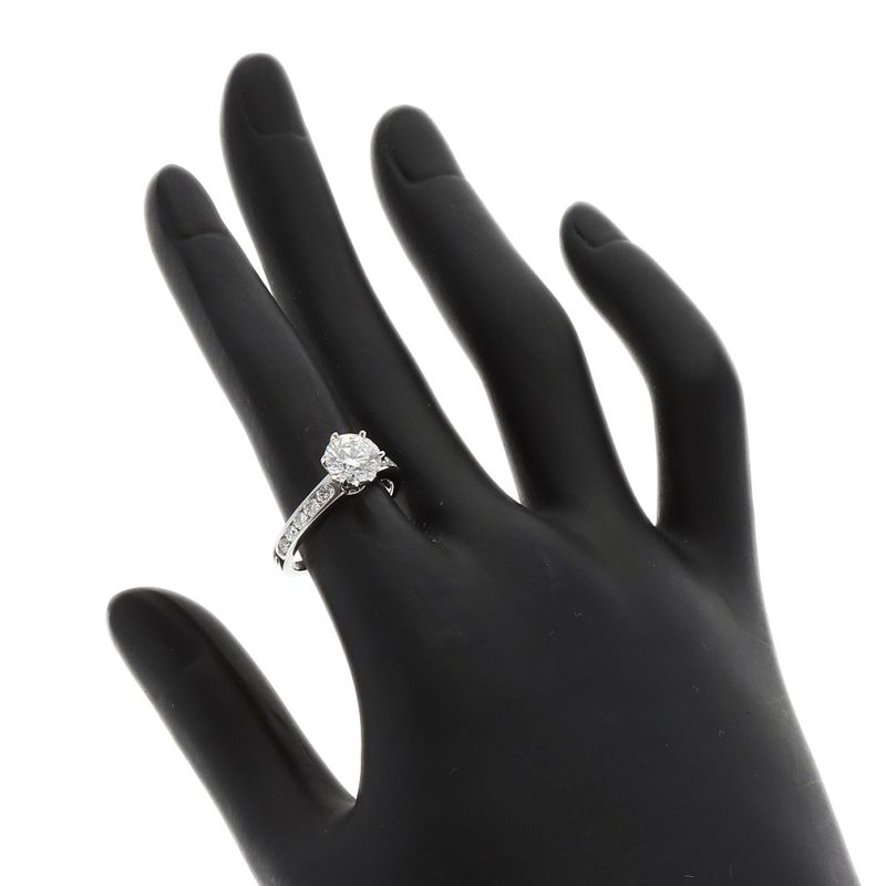 Tiffany & Co Solitaire Diamond G-vvs2-vg Ring Pt950 Ladies