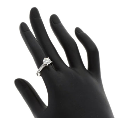 Tiffany & Co Solitaire Diamond G-vvs2-vg Ring Pt950 Ladies