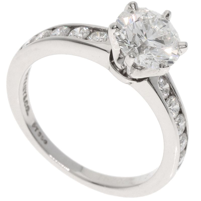 Tiffany & Co Solitaire Diamond G-vvs2-vg Ring Pt950 Ladies
