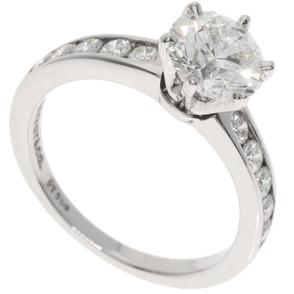 Tiffany & Co Solitaire Diamond G-vvs2-vg Ring Pt950 Ladies