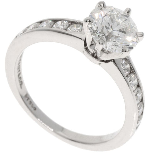 Tiffany & Co Solitaire Diamond G-vvs2-vg Ring Pt950 Ladies