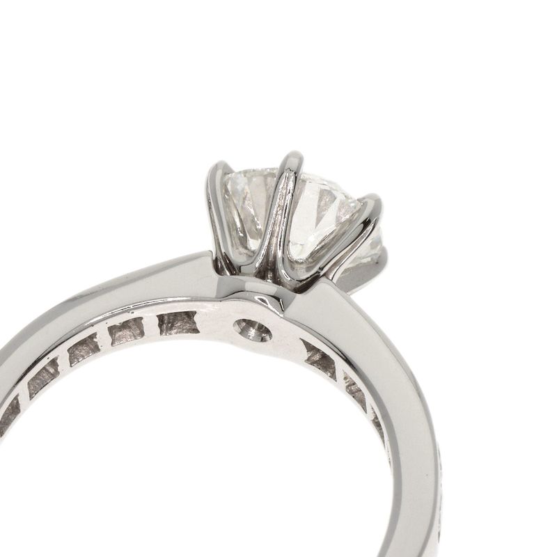 Tiffany & Co Solitaire Diamond G-vvs2-vg Ring Pt950 Ladies