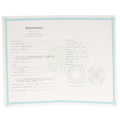 Tiffany & Co Soleste Cushion Cut Diamond E-vvs2-ex Ring Pt950 Ladies