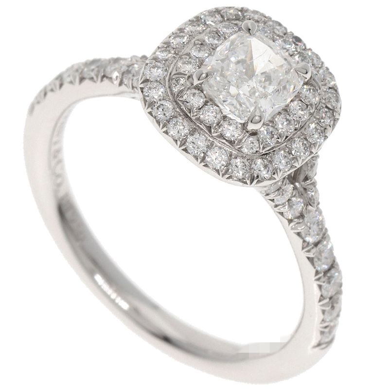 Tiffany & Co Soleste Cushion Cut Diamond E-vvs2-ex Ring Pt950 Ladies