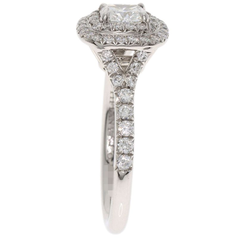 Tiffany & Co Soleste Cushion Cut Diamond E-vvs2-ex Ring Pt950 Ladies