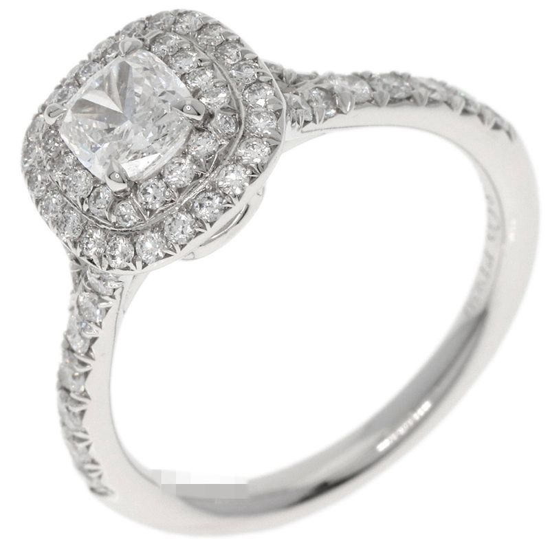 Tiffany & Co Soleste Cushion Cut Diamond E-vvs2-ex Ring Pt950 Ladies