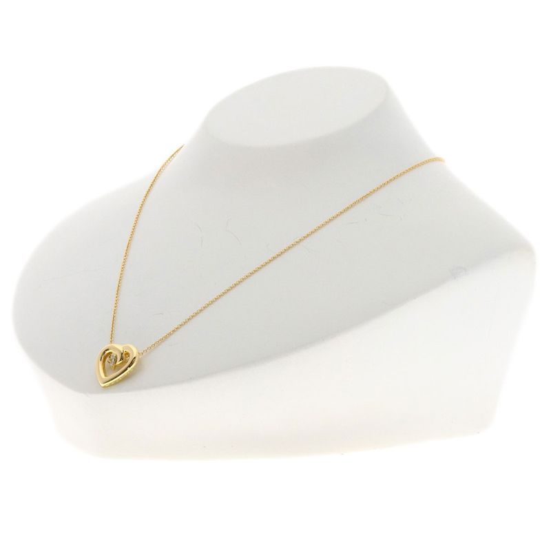 Tiffany & Co Heart Diamond Necklace 18K Yellow Gold Ladies
