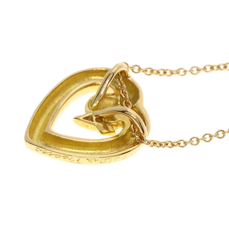 Tiffany & Co Heart Diamond Necklace 18K Yellow Gold Ladies