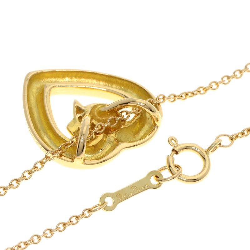 Tiffany & Co Heart Diamond Necklace 18K Yellow Gold Ladies