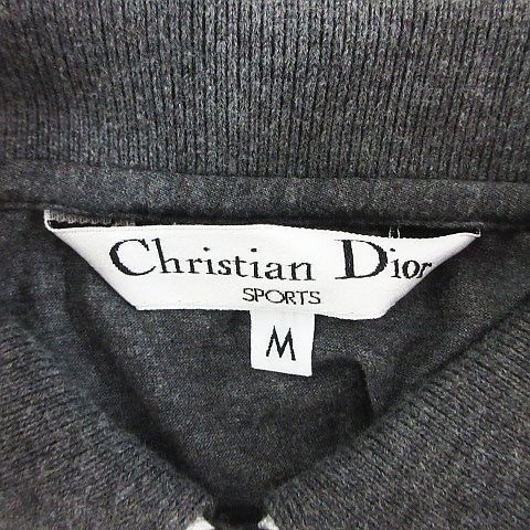 Christian DIOR Sports Polo Shirt Long Sleeves Cotton M Gray *EKM
