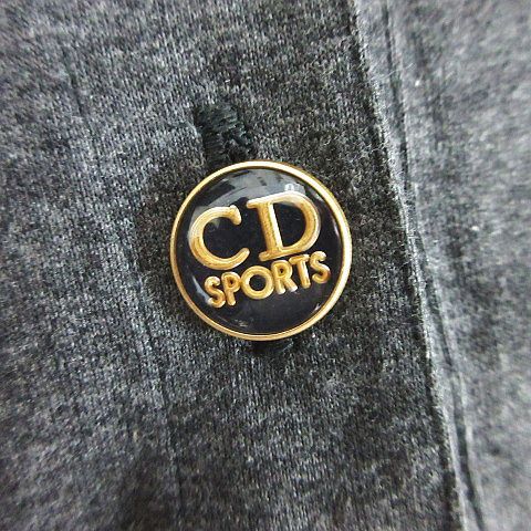 Christian DIOR Sports Polo Shirt Long Sleeves Cotton M Gray *EKM