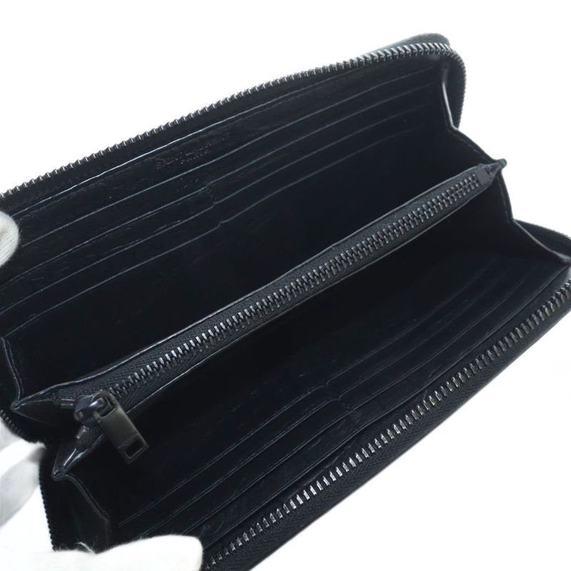 Saint Laurent Paris Long Wallet Round Zipper Inn617415 Cassandra Logo Leather