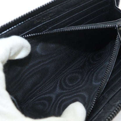 Saint Laurent Paris Long Wallet Round Zipper Inn617415 Cassandra Logo Leather