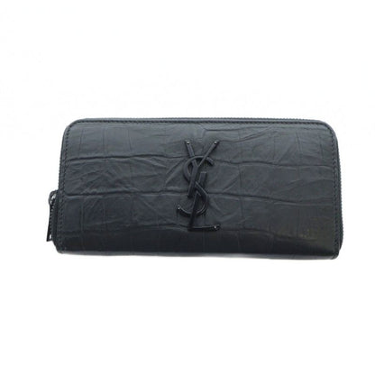 Saint Laurent Paris Long Wallet Round Zipper Inn617415 Cassandra Logo Leather